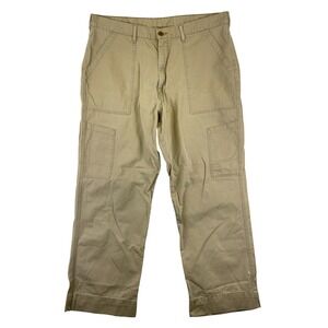 Polo Jeans Field Pants Men's 40x32 Beige Cotton Cargo Work Utility